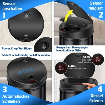 Produktbild von KESSER® Automatik Sensor Mülleimer Abfalleimer Abfall EDELSTAHL Papierkorb