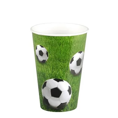 Produktbild von Trinkbecher, Pappe 0,2 l Ø 7 cm · 9,7 cm "Football"
