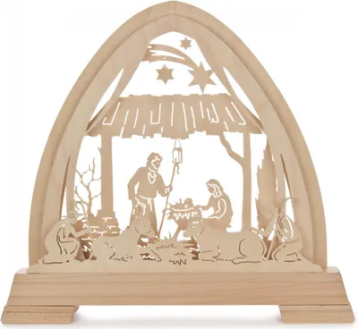 Obrázek produktu pro Svíčkový oblouk Gotický oblouk s LED osvětlením narození Krista 40x37x6cm NOVINKA