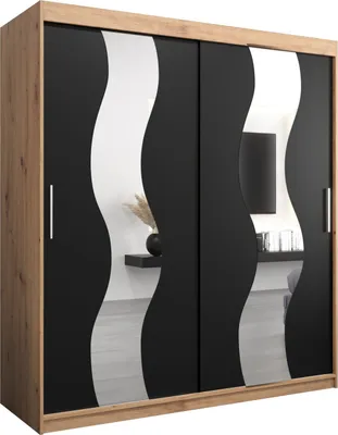 Produktbild von Kleiderschrank, Schiebetürenschrank Schlafzimmer, Schrank mit Spiegel SEWILLA 180 cm