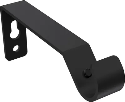 Produktbild von Interdeco Träger mit Abstand 7,5 cm / Wandhalterung für Gardinenstangen 16 mm Ø, 1-läufig Schwarz, Typ Olymp