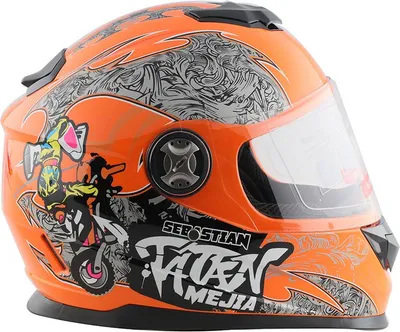 Produktbild von Integralhelm Helm Kinderhelm Motorradhelm Crosshelm Jethelm Mejia orange Größe XS