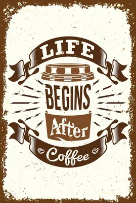 Produktbild von vianmo Holzschild 18x12 cm Life begins after Coffee
