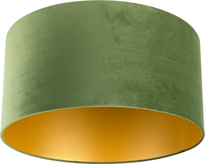 Produktbild von Samt Lampenschirm Grün 50 50 25 mit Goldener Innenseite