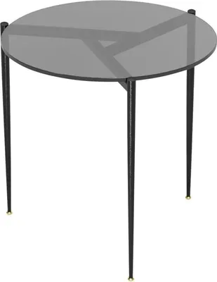 Produktbild von Runder Beistelltisch Rauchglas Ø 50cm Moderner Couchtisch Grau