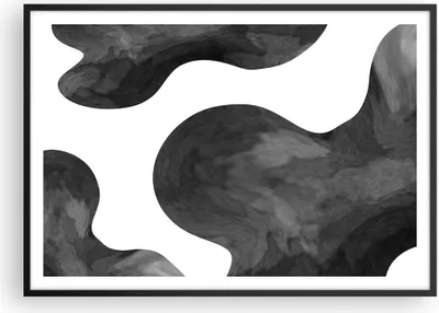 Produktbild von Gerahmtes Poster - Schwarzer Rahmen - Abstraktion Form Figur - 100x70 cm - Wand Bild - Wanddeko - Wandbilder - Kunstposter - Wandposter - Bilderrahmen - Bilder - Kunstdruck - P2BAA100x70-5134