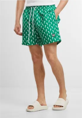 Obrázok produktu pre Pánske kraťasy Urban Classics Pattern Swim Shorts brightgreenseahorse - XXL