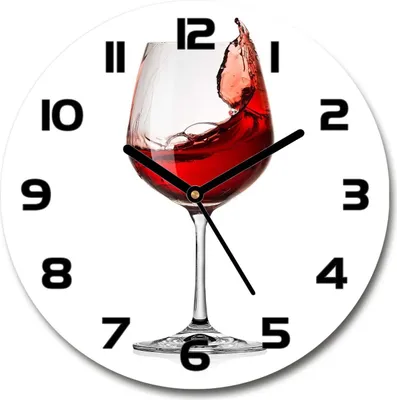 Produktbild von Wanduhr aus Glas 30fi Glasbild Glasuhr Gehärtetes Glas - schwarze-zeiger - Red wine