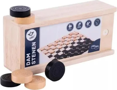 Zdjęcie produktu dla Gra Warcaby - Drewniane turystyczne z drewna jesionowego 30 mm