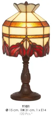 Image de Casa Padrino Tiffany Lampe de table Ø 15 x H. 31 cm - Lampe de table faite à la main - Qualité de luxe