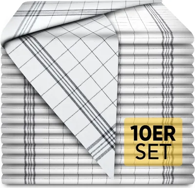 Produktbild von Loco Bird 10er Set Geschirrtücher 100% Baumwolle 50x70cm - Hochwertiges Handtuch Küche - Premium Küchenhandtücher - Geschirrhandtücher zum Abtrocknen