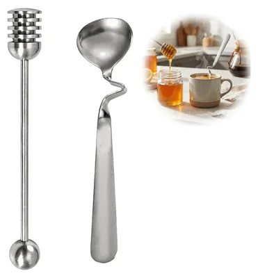 Honiglöffel-Set 2er, Edelstahl, 14,2 cm und 16 cm