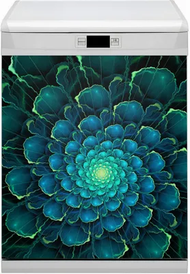 Produktbild von Küche Magnet für Spülmaschine  Abwaschbar 60x70 cm Geschirrspüle  - Grüne Blume