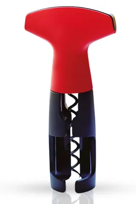Productafbeelding van Keukenassistent: flesopener en kurkentrekker, rood-zwart