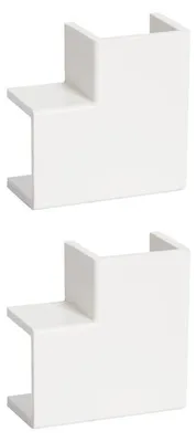 Produktbild von Flache Eckstücke für 15 x 15 mm Kabelkanäle, weiß, 2er-Pack, Tehalit