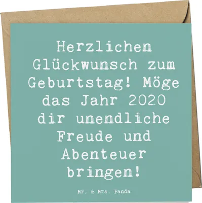 Produktbild von Mr. & Mrs. Panda faltkarte Spruch 2020 Geburtstag Freude - Meeresbrise - Geschenk, Happy Birthday, Erinnerungen, Glückwunschkarte, Grußkarte, anlasskarte, Glückwunsch