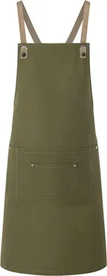 Produktbild von Karlowsky Latzschürze URBAN-NATURE Kreuzbänder große Tasche 70 x 85 cm unisex Polyester/Baumwollmix waschecht Moosgrün