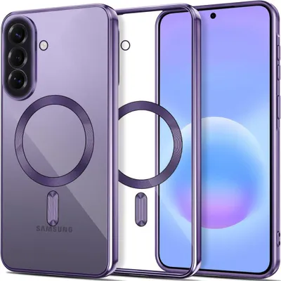 Produktbild von Handyhülle mit Kameraabdeckung für Galaxy A57 5G, Tech-Protect MagFlex für MagSafe, Transparent-Violett