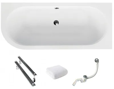 Produktbild von Aqua For You | Besco Avita Badewanne - 160x75 Cm - Antibakterielle Beschichtung - Acrylbadewanne - Asymmetrische Form - Eckbadewanne - Rechts Seite