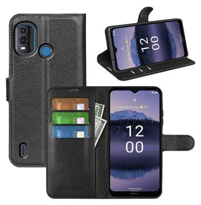 Produktbild von Für Nokia G11 Plus Handy Tasche Schwarz Etuis Kunst-Leder Hülle Cover Schutz