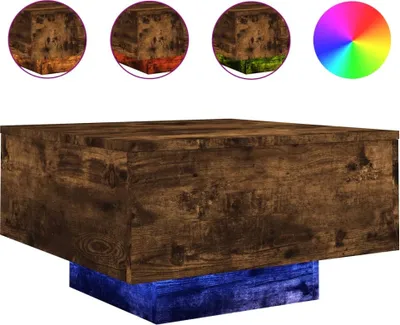 Obrázek produktu pro vidaXL Konferenční stolek s LED osvětlením kouřový dub 55x55x31 cm