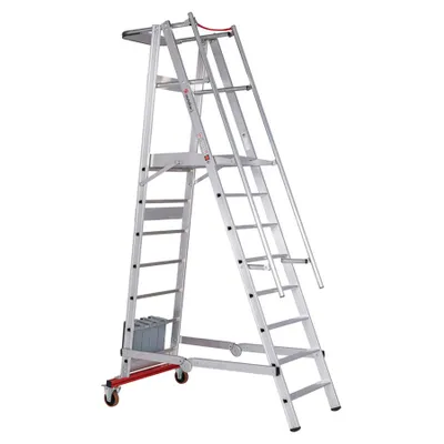 Produktbild von Euroline Premium 32778 Podestleiter fahrbar, klappbar 8 Stufen