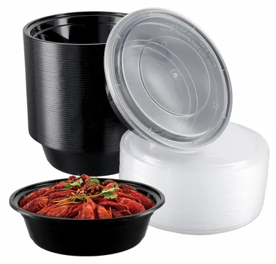 Immagine prodotto di Contenitori per alimenti, confezione da 50 pezzi - Contenitori ermetici per alimenti - Adatti al microonde - 28 once - Coperchio trasparente - Dimensioni: 17,5 x 5,8 x 13,5 cm - Contenitori per alimenti