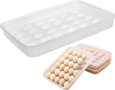 Zdjęcie produktu dla Pojemnik na 30 jajek, 1 sztuka plastikowego pojemnika na jajka z pokrywką, pojemnik na jajka do lodówki, kuchni, na piknik, na kemping