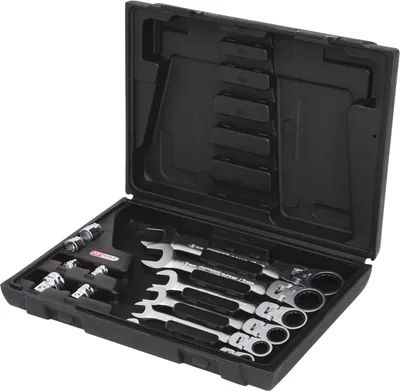 Obrázok produktu pre KS TOOLS GEARplus Gelenk-Ratschenringmaulschlüssel-Satz 12-tlg.feststellbar mit Adapter 503.