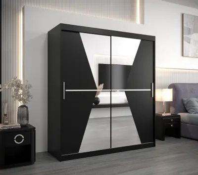 Produktbild von Schwebetürenschrank MILANA – Breite 180 cm, Schwarz