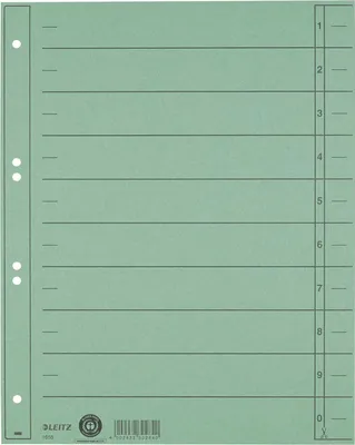 Immagine prodotto di Divisori LEITZ A4 cartoncino manila extra largo 230 g/m² verde 100 divisori