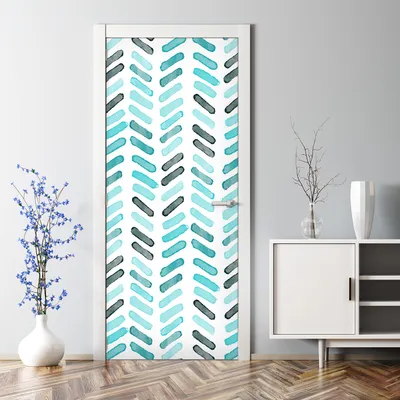 Produktbild von Dekorative Türposter Aufkleber selbstklebend Klebefolie Fischgrätenmuster 85 x 200 cm