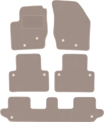 Zdjęcie produktu dla Welurowe dywaniki samochodowe do Volvo XC90 I SUV 7 os. (2002-2014) - beżowe dywaniki podłogowe LUX komplet (6 szt.)