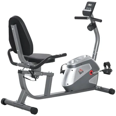 Produktbild von Heimtrainer - Liege-Ergometer - LCD-Display - 8-stufiger Magnetwiderstand - bis 110 kg - Beintraining & Cardio - Mehrfarbig