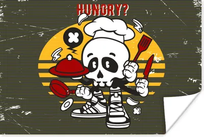 Produktbild von MuchoWow® Poster Vintage - Küche - Totenkopf 30x20 cm - Plakate - Print