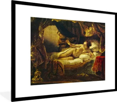Produktbild von MuchoWow® MuchoWow® Gerahmtes Poster Danaë - Rembrandt van Rijn 80x60 cm - Poster mit zchwarzem Bilderrahmen - Schlafzimmer-Dekorationen - Fotoposter