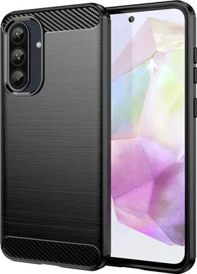 Produktbild von Hülle für Samsung Galaxy A36 5G Carbon-Faser Weich TPU Silikon Stoßfest Handyhülle Schwarz