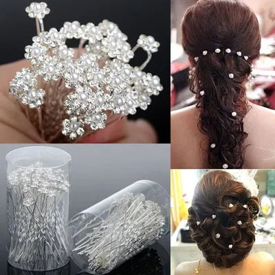 Zdjęcie produktu dla Wsuwka do włosów Pearl Flower - Srebrna Spinka KP1567