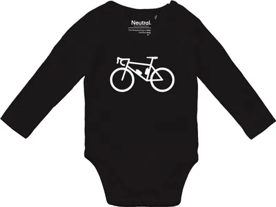 Produktbild von Huuraa Baby Body Bike Fahrrad 62 Black  Baumwolle Fairtrade Langarmbody Geschenkidee