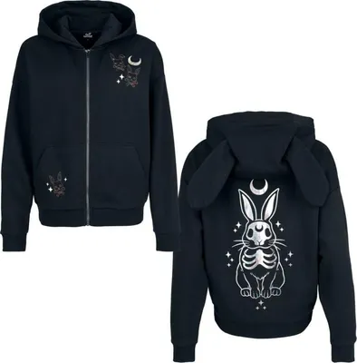 Produktbild von Full Volume by EMP Damen schwarze Kapuzenjacke mit Foliendruck S