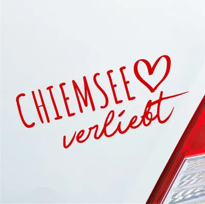 Produktbild von Auto Aufkleber Chiemsee verliebt Herz See Sea Liebe Car 19x8 cm Rot Sticker Heckscheibenaufkleber