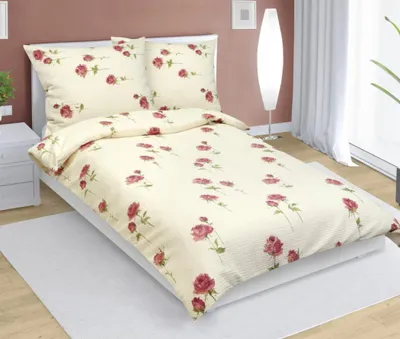 Zdjęcie produktu dla Pościel krepowa – kremowa, zielona, różowa – 140 x 220, 70 x 90
