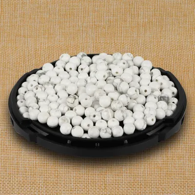 Produktbild von Howlith Perlen Weiß Ø 4mm 180 Stück für Schmuck Basteln