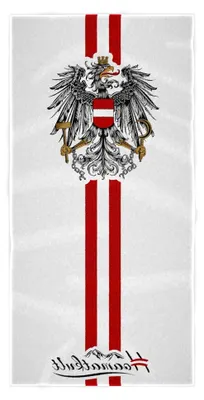 Produktbild von Frottee-Badetuch Österreich Adler – Weiß | XXL Handtuch 80x180cm aus 100% Baumwoll-Velours | Saugfähig, schnelltrocknend & weich | Design für Strand, Sauna & Bergsee