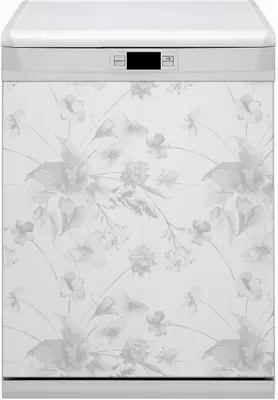 Produktbild von Geschirrspüle Magnet für Spülmaschine Magnetmatte Küche Magnete  Dekorative 60x80 cm  - Graue Blüten