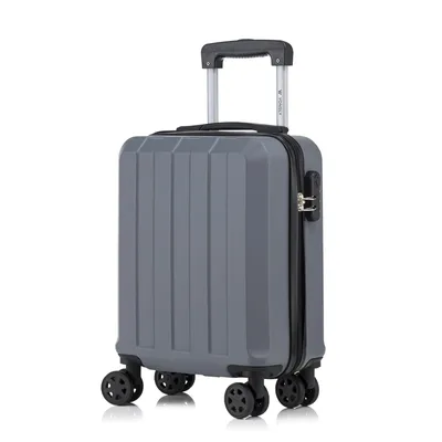 Produktbild von Koffer Trolley Reisekoffer Suitcase, Rollkoffer Handgepäck ,mit 4 Rollen360°, Hartschalenreisekoffer, Zahlenschloss, Weicher Gummigriff(S,Grau)