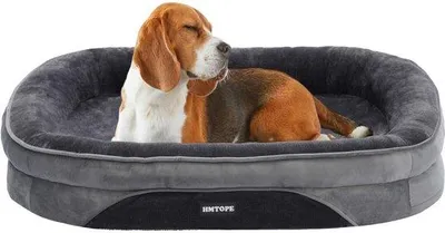 Produktbild von Orthopädisches Hundebett, 90 x 71 x 15 cm, donkergries, antislip, weich, klein bis mittelgroß
