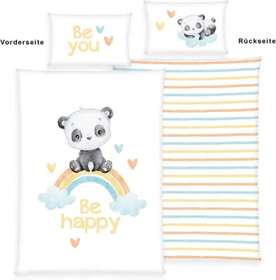 Produktbild von Regenbogen Panda Bettwäsche " Green"