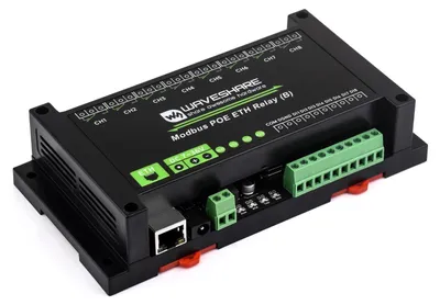 8-Kanal Ethernet-Relais-Modul mit PoE, Modbus RTU/TCP, Digitaleingang