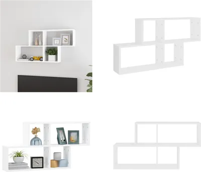 Zdjęcie produktu dla vidaXL Półka ścienna biała 100x18x53 cm Materiał drewnopochodny - Półka ścienna - Półki ścienne - Półki ścienne - Półki ścienne